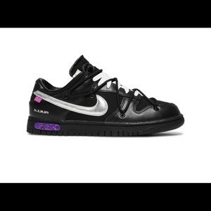 Black New Off-White Nike Dunk Low Size 9 mens Authentic never worn streetwear